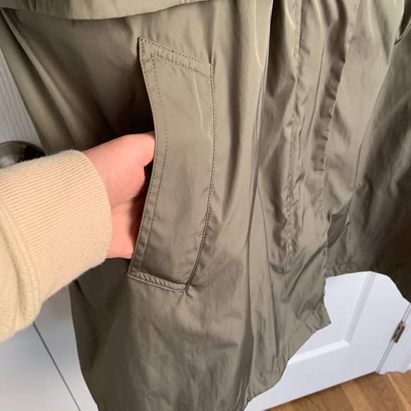 Geox Respira Parka Pisa Cape Jacket Deep Olive Green Size 12 - Picture 8 of 15